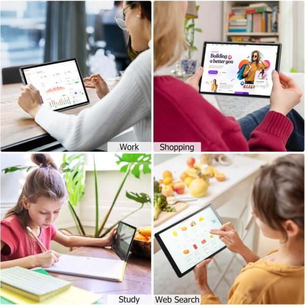 10.1 Inch Android 13 Tablet Kids Tablets: 6Gb + 64Gb, 1Tb Expandable | 2.0Ghz Octa-Core, Dual Cameras (5Mp+8Mp), Hd Ips Screen, Wifi 5, Bluetooth 5.0, Gms Certified, Green