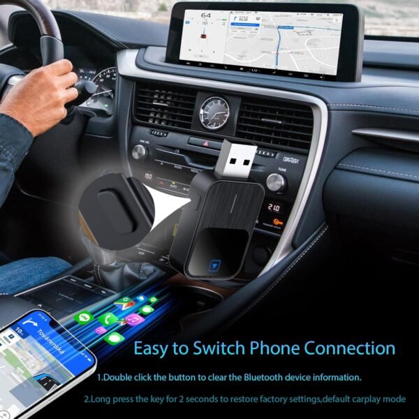 2 In 1 Wireless Carplay And Android Auto Adapter,2025 Upgrade Wireless Android Auto Adapter With Fast Stable 5Ghz Wifi Bluetooth For Iphone Ios 12+/ Android 11+