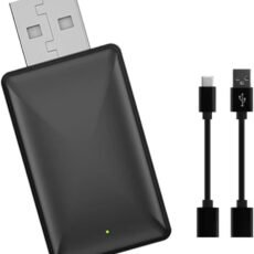 2-in-1 Wireless CarPlay and Android Auto Adapter - Bluetooth Dongle for Car, Plug & Play, Easy to Install, Low Latency