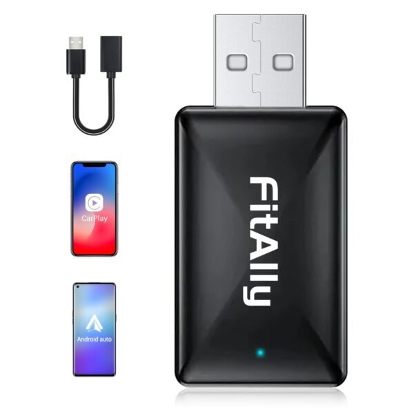 2 In 1 Wireless Carplay &Amp; Android Auto Adapter, Plug &Amp; Plug Auto Connect No Delay, Converts Wired To Wireless For Factory Wired Cars From 2016+, Compatible For Iphone &Amp; Android...