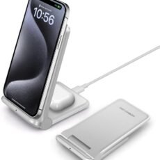 2 in 1 Wireless Charger, 20W Fast Wireless Charging Stand Dock for iPhone 16 Pro Max/16/15/15 plus/14/13/12/11/XS/XR,AirPods 3/Pro 2,Samsung Galaxy S24/S23/S22/S21/Note,Galaxy...