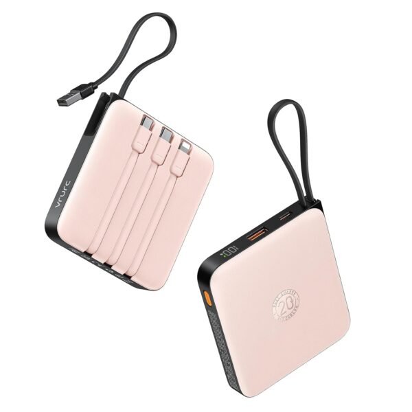 20000Mah Battery Pack Portable Charger, 22.5W Fast Charging Usb C Power Bank Built-In 4 Cables, External Battery Led Display For Iphone 16 15 14 Samsung Galaxy S24 S23 S22...