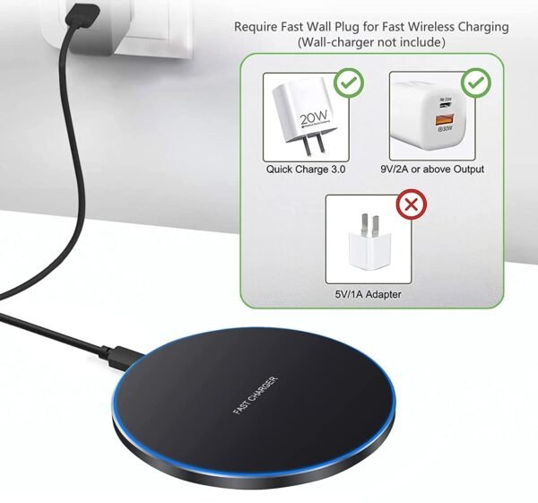 20W Wireless Charger, Fdgao Fast Wireless Charging Pad Mat Compatible With Iphone 16 15 14 13 12 11(Pro,Pro Max,Mini,Plus)/Xr/Xs/X/8/Se,Samsung Galaxy...