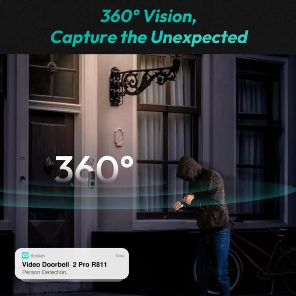5Mp Video Doorbell Camera Wireless, No Monthly Fee, 1:1 Head-To-Toe With 180° Angle, 210-Day Battery Life, 32Gb Local Storage, 2.4/5G Wifi, Motion Detection, Easy Installation,...