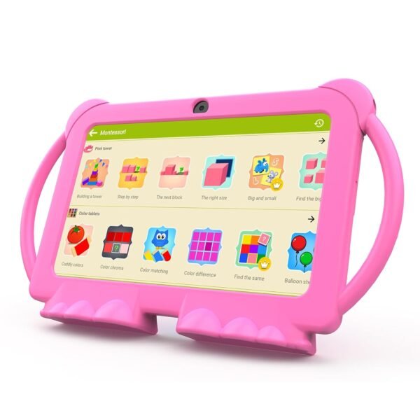 7 Inch Kids Tablet - Android 12, 32Gb Rom, 2+5Mp Dual Camera, Shockproof Case, Educational, Games, Parental Control