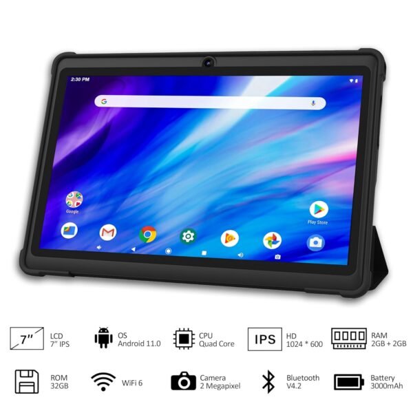 7 Inch Tablet, Quad Core Android 13 Os, 32Gb Rom, Wifi 6, Bluetooth, Dual Camera, Usb C Tablet Pc, 7&Quot; Touch Screen Ips Hd Display Android Pad