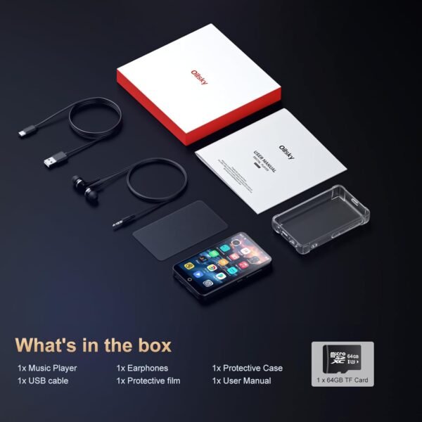 80Gb Mp3 Player With Bluetooth And Wifi, Mp3 &Amp; Mp4 Music Player With Spotify, Amazon Music, Deezer, Audible, Browser, 4.0&Quot; Ips Touch Screen Android Player With Speaker, Fm...
