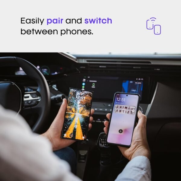 Aawireless Two - Android Auto Wireless Adapter - Convert Factory Wired Android Auto To Wireless - Multifunctional Button - Easy Plug And Play Setup - Seamlessly Connect Via...