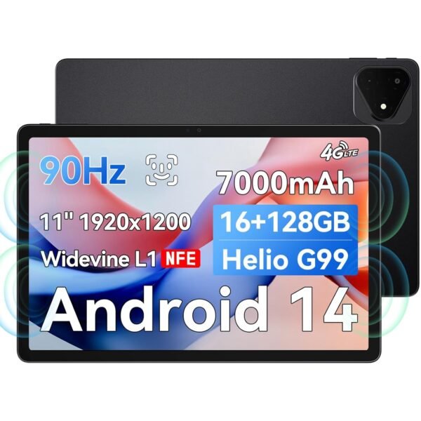 Alldocube Iplay 60 Pro 11 Inch Tablet, 90Hz Reflex 1920X1200 Fhd Android 14 Tablet, 16Gb(6+10)Ram+128Gb+1.5Tb Expand, Mediatek Helio G99 Octa-Core, Widevine L1, 7000Mah, Quad...