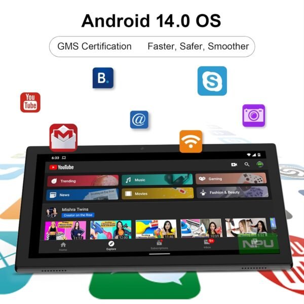 Android 14 Tablet 10 Inch Tablet, Ddr4 8Gb Ram 64Gb Storage Tablets, Support 1Tb Expand 2Mp+8Mp Dual Camera 10 In Tab, Wifi6 Bluetooth 6000Mah Battery, 1280 * 800 10.1'' Ips Hd...