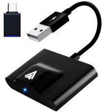 Android Auto Wireless Adapter Plug and Play Car Dongle for Factory Wired Android Auto in All Cars - 5Ghz WiFi Online Upgrade, Low Latency and Easy to Install