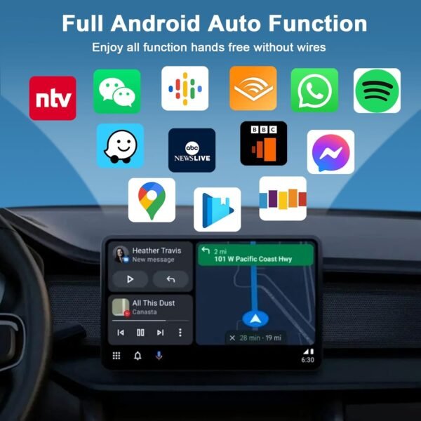 Android Auto Wireless Adapter Plug And Play Car Dongle For Factory Wired Android Auto In All Cars - 5Ghz Wifi Online Upgrade, Low Latency And Easy To Install