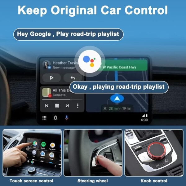 Android Auto Wireless Adapter Plug And Play Car Dongle For Factory Wired Android Auto In All Cars - 5Ghz Wifi Online Upgrade, Low Latency And Easy To Install