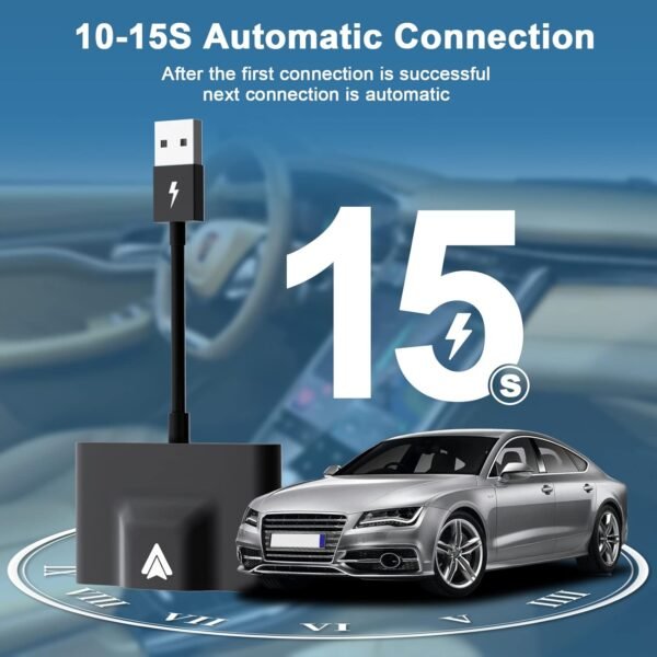 Android Auto Wireless Adapter Plug And Play Car Dongle For Factory Wired Android Auto In All Cars - 5Ghz Wifi Online Upgrade, Low Latency And Easy To Install