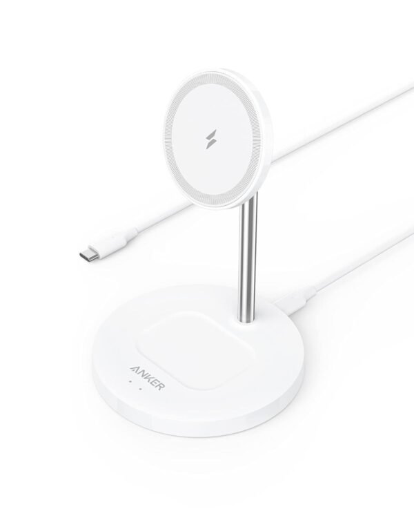 Anker Iphone 16 Wireless Charging Stand, Powerwave 2-In-1 Magnetic Stand Lite With Usb-C Cable, For Iphone 16/15/14/13 Series, Airpods (No Ac Adapter)
