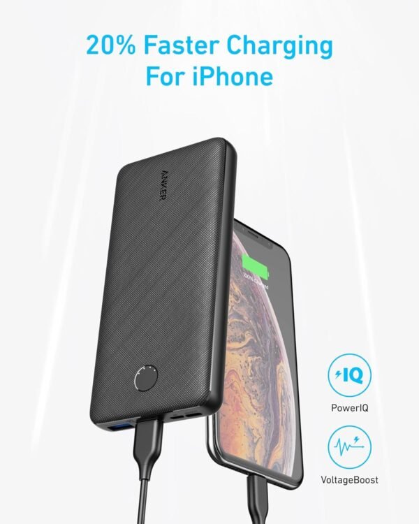 Anker Power Bank, 325 Portable Charger (Powercore Essential 20K), 20,000Mah Battery Pack With Poweriq Technology, Usb-C Input And Output Ports For Iphone 16/15 Series, Samsung...