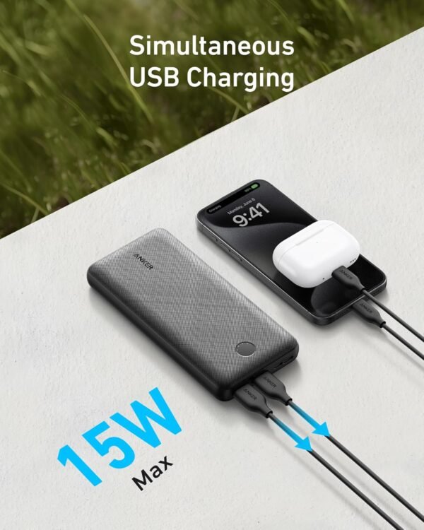 Anker Power Bank, 325 Portable Charger (Powercore Essential 20K), 20,000Mah Battery Pack With Poweriq Technology, Usb-C Input And Output Ports For Iphone 16/15 Series, Samsung...