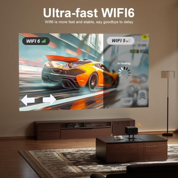 [Auto Focus &Amp; Android System] Xuanpad Smart Mini Projector With Wifi And Bluetooth, 23000 Lumen Projector 4K Support, Auto Keystone, 3D Stereo Sound Outdoor/Home Projector With...
