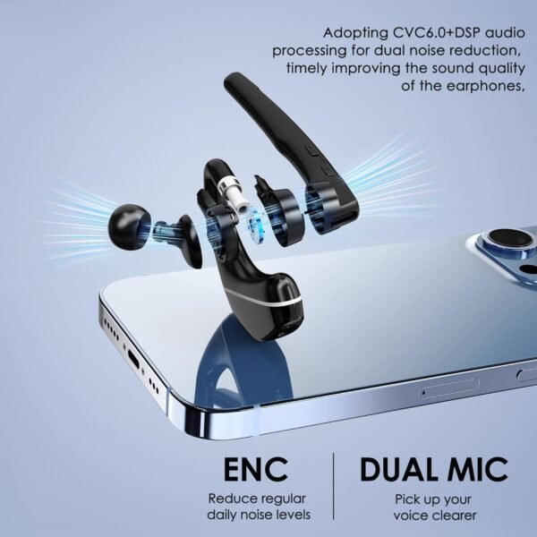 Bluetooth Headset V5.3, Wireless Earbuds With 1000Mah Charging Case, 96 Hours Talk Time, Hands-Free Noise Cancelling Headphones And Dual Microphone For Computers, Mobile Phones