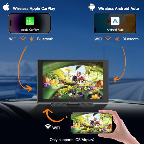 Carplay Screen 9 Inch Wireless Carplay &Amp; Android Auto With 1080P Backup Camera, Portable Car Stereo Navigation, Mirror Link, Bluetooth, Aux/Fm, Gift Of Drive Mate