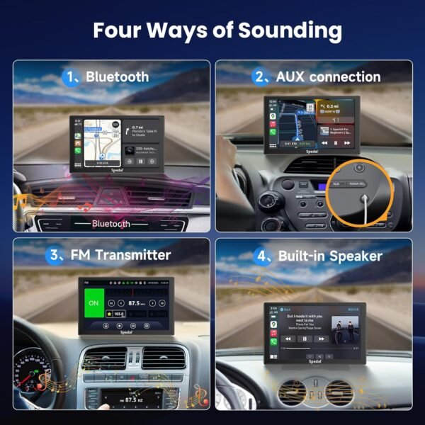 Carplay Screen 9 Inch Wireless Carplay &Amp; Android Auto With 1080P Backup Camera, Portable Car Stereo Navigation, Mirror Link, Bluetooth, Aux/Fm, Gift Of Drive Mate