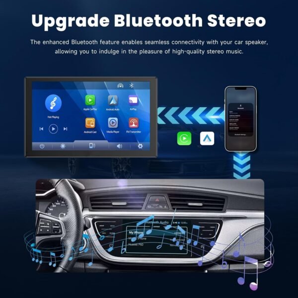 Carplay Screen 9 Inch Wireless Carplay &Amp; Android Auto With 1080P Backup Camera, Portable Car Stereo Navigation, Mirror Link, Bluetooth, Aux/Fm, Gift Of Drive Mate
