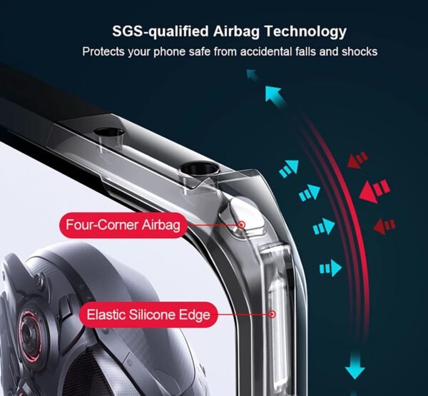 Case For Red Magic 8 Pro/Red Magic 8S Pro, Hard Pc + Soft Tpu Cover, High Transparency, Clear Mobile Phone Case, Air Cushion Anti-Drop, No Yellowing - Black