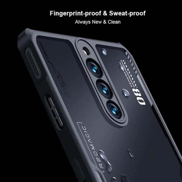 Case For Red Magic 8 Pro/Red Magic 8S Pro, Hard Pc + Soft Tpu Cover, High Transparency, Clear Mobile Phone Case, Air Cushion Anti-Drop, No Yellowing - Black
