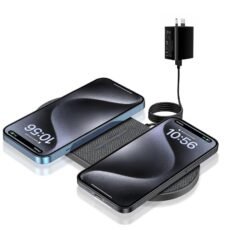 Dual 20W Wireless Charger 2 in 1 Fast Wireless Charging Pad Station for iPhone 14 Pro Max/15 Pro/13 Pro/12/11/XS/XR/8, Airpods 3/2/Pro, for Samsung Galaxy/Note, Galaxy Buds...