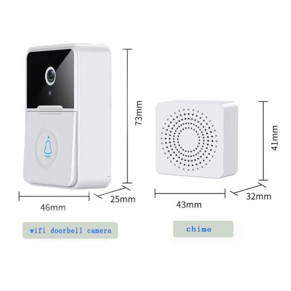 Eacam Wireless Video Doorbell Camera Visual Smart Doorbell With Motion Detection Night Vision 2-Way Audio Real-Time Monitoring Aaa Batteries Powered