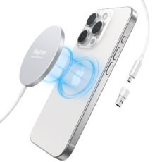 EXW Magnetic Wireless Charger, 15 W Fast Wireless Charger for magsafe, Compatible with iPhone 16/15/14/13/12 Series and AirPods 4/3/2/Pro/Pro 2 (White)