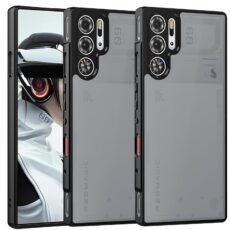for ZTE Nubia Red Magic 10 Pro / 10 Pro+ Case，Soft TPU Bumper + Translucent Matte PC Back Military Grade Airbags Shookproof Drop Protection,Translucent Black