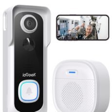 ieGeek Video Doorbell Camera Wireless Door Bell with Chime Ringer, Smart Front Door Camera WiFi with AI & PIR Motion Detection, 2 Way Audio, Voice Changer, Night Vision,...