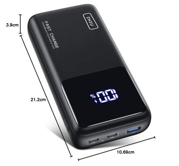 Iniu Power Bank, 25000Mah 100W Usb C Laptop Portable Charger, Pd Qc Fast Charging 3-Output External Battery Pack For Macbook Dell Xps Ipad Tablet Steam Deck Iphone 15 14 13 X...