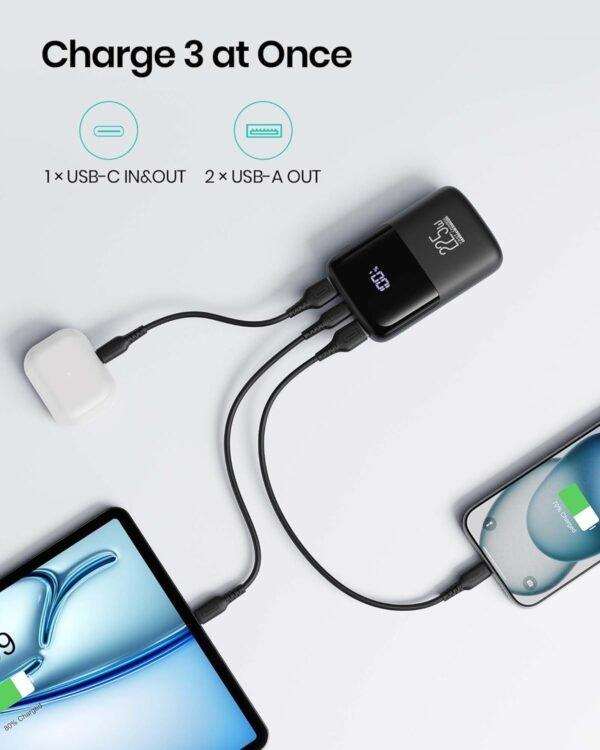 Iniu Power Bank, Mini 22.5W Fast Charging Portable Charger, 10000Mah Pd3.0 Qc4.0 Usb C Battery Pack, 3-Output Battery Bank Portable For Iphone 16 15 14 13 12 X Pro Max Samsung...