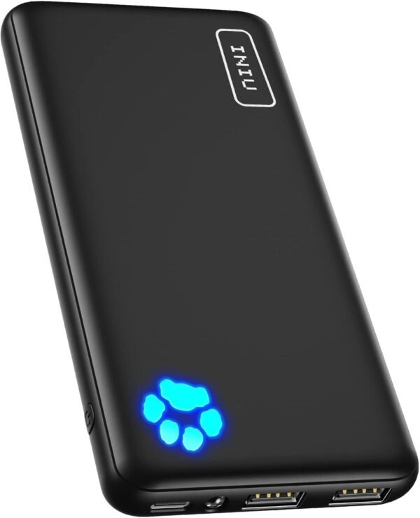 Iniu Power Bank, Slimmest 10000Mah Usb C Portable Charger, Triple 3A High-Speed Battery Pack, Flashlight External Battery Bank For Iphone 16 15 14 13 12 11 Pro Max Samsung S22...
