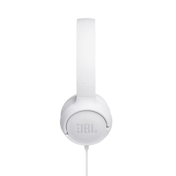 Jbl Tune 500, Jbl Pure Bass Sound, 1-Button Remote/Mic, Lightweight And Foldable Design, Tangle-Free Flat Cable, Ask Siri Or Google Now, Blue