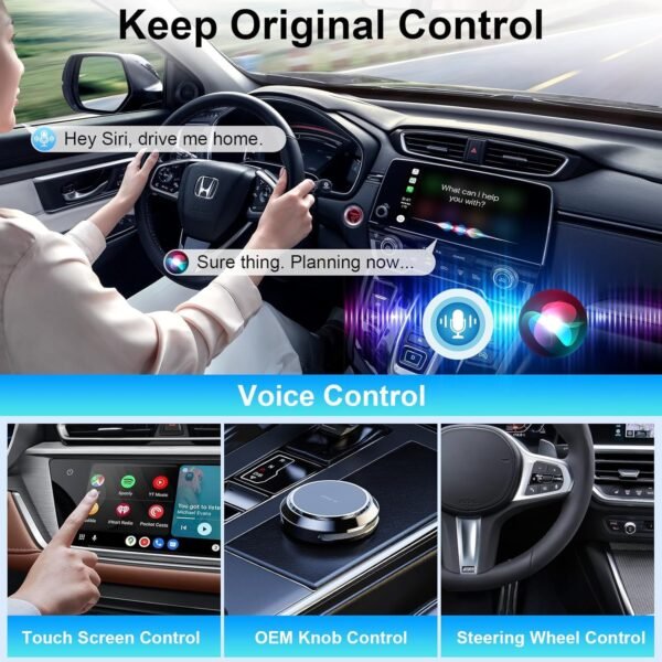 Mini Android Auto Wireless Adapter And Carplay Adapter Convert Factory Wired To Wireless Carplay Dongle, Usb Auto Adapter For Ios 12+/Android No Delay