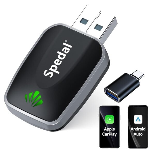Mini Wireless Carplay &Amp; Android Auto Adapter - 2-In-1 Plug &Amp; Play Dongle For Iphone/Android, Convert Wired To Wireless, Usb-A/C Support (2016+ Cars)