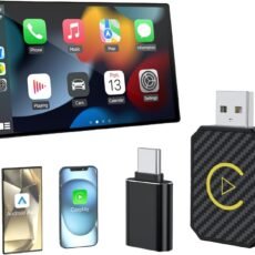Mini Wireless CarPlay & Android Auto Adapter 2025, Plug & Play, Fast Stable Connection, Converts Wired to Wireless CarPlay/Android Auto for iPhone/Android, Compatible with Cars...