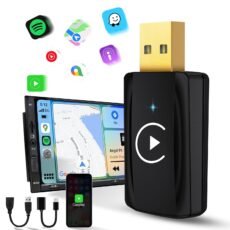 MSXTTLY Wireless Carplay Adapter Small Car Play Dongle Mini CarPlay Wireless Adapter, Compatible for Apple Compatible for iPhone iOS 11+ for OEM Wired Car Model, Deep Space Black