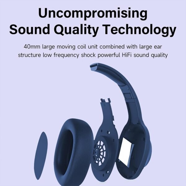 Nokia Wireless Headphones Bluetooth 5.0 E1200 Headset, Built-In Microphone, Wireless, 0.1 Inches (3.5 Mm), Aux Wired Compatible, Up To 40 Hours Of Continuous Playback, Foldable...