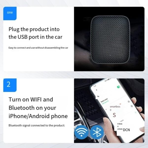 Oolong 2025 Upgrade Wireless Carplay Adapter For Iphone &Amp; Android Auto - 5.8Ghz Low Latency, Plug &Amp; Play Car Projection Box, Oem Wired To Wireless Converter, Universal...