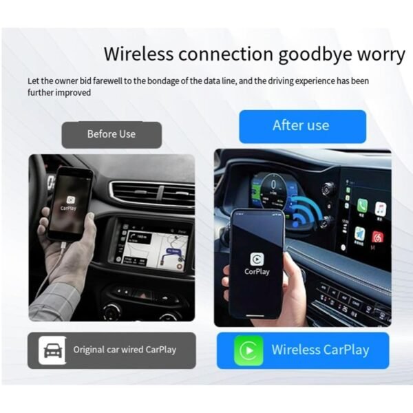 Oolong 2025 Upgrade Wireless Carplay Adapter For Iphone &Amp; Android Auto - 5.8Ghz Low Latency, Plug &Amp; Play Car Projection Box, Oem Wired To Wireless Converter, Universal...