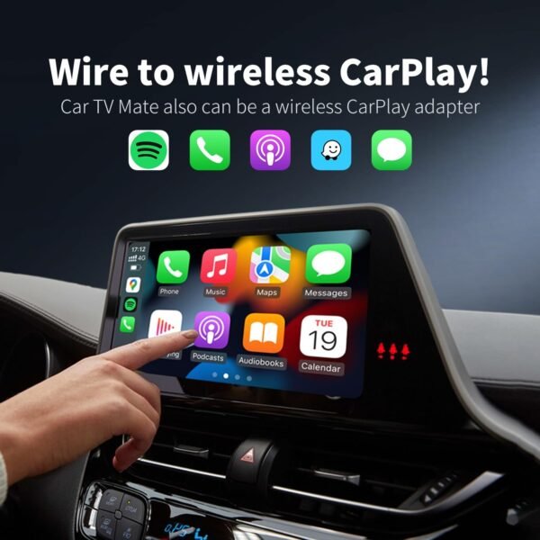 Ottocast Car Tv Mate Pro Wireless Carplay Adapter - Compatible With Fire Tv Stick Converter For Car - Compatible With Set Top Box, Switch - Hdmi To Usb Converter For Oem Carplay...