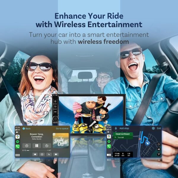 Ottocast Play2Video Pro, Android Carplay Ai Box &Amp; Wireless Carplay Adapter &Amp; Wireless Android Auto Adapter 3 In 1, Built-In Youtube, Netflix, Iptv, Tiktok, Prime Video, 5 Video App