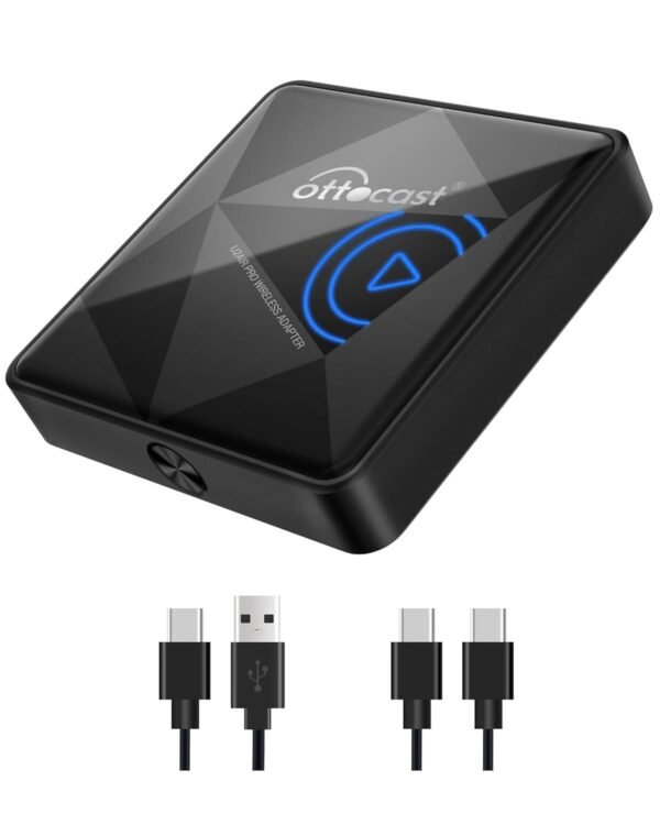 Ottocast U2Air Pro Wireless Carplay Adapter For Iphone - 2025 Newest Version Wired To Wireless Carplay Dongle - Dual-Band Wifi, Low Latency, Online Update, Plug Play For Factory...