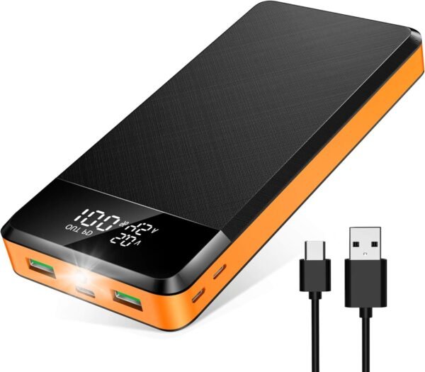 Portable Charger Power Bank 26800Mah, Usb C 22.5W Pd3.0 Qc4.0 Fast Phone Charging, 4.5A High Speed, 3 Outputs&Amp;3 Inputs, Flashlight,Smart Led Display Battery Pack For Iphone...
