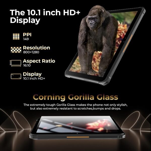 R7 Rugged Tablet Android 13, 15600Mah 10.1 Inch Hd+ Waterproof Tablet, 12Gb+256Gb/(2Tb Tf) Outdoor Work Tablets, 16Mp+16Mp Camera Octa Core/Daul Sim 4G/Ip68&Amp;Ip69K/Face...