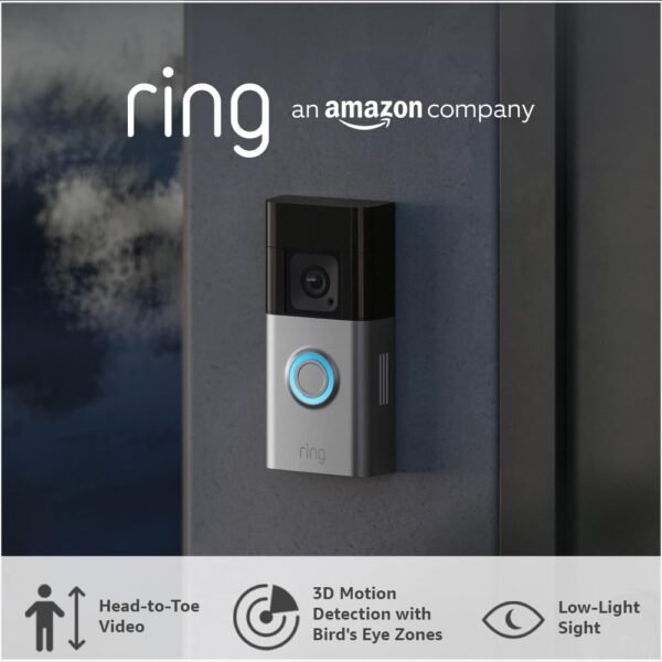 Ring Battery Video Doorbell Pro By Amazon | Wireless Video Doorbell Security Camera, Head-To-Toe View, 3D Motion Detection, Colour Night Vision, Wifi | 30-Day Free Trial Of Ring...